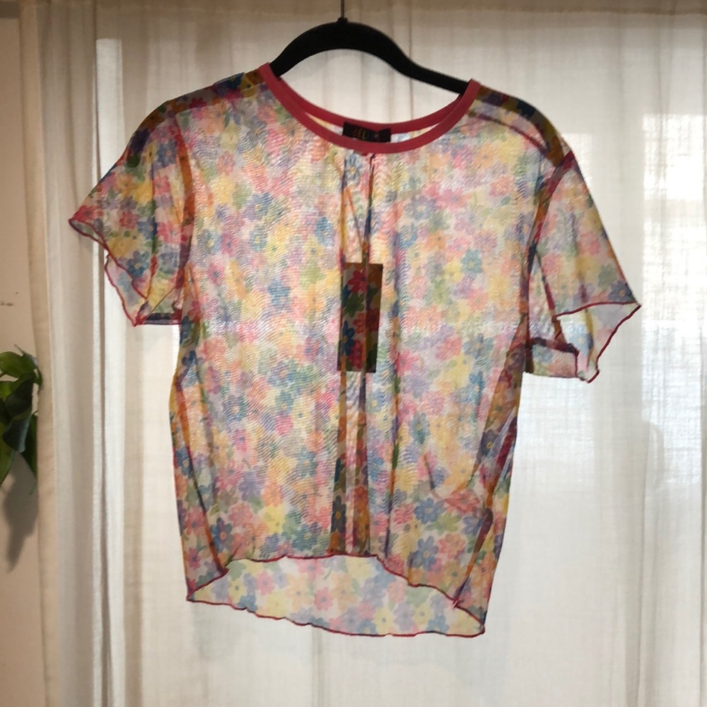 Delia’s x Dolls Kill Mesh Floral Shirt Size: XL